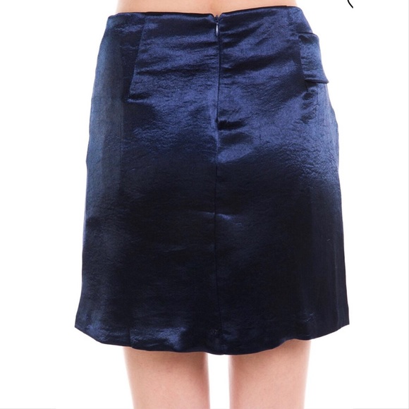 LUSH black satin twist wrap skirt - Picture 3 of 5